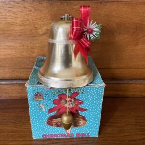 Retro oude muziekdoos een Kerst klok in gouden kleur datering Japan 1950 - Afbeelding 5