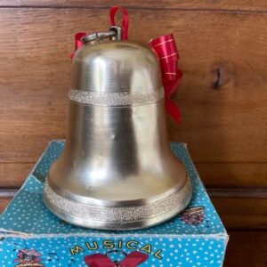Retro oude muziekdoos een Kerst klok in gouden kleur datering Japan 1950 - Afbeelding 7