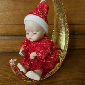 Kerst muziekdoos of speeldoos een bewegende droombaby in de maan - Afbeelding 5