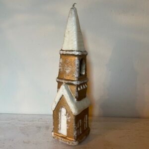 Oude retro Kerst kaars een gouden kerk - Afbeelding 2