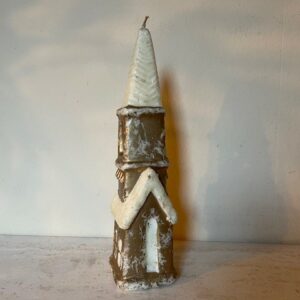 Oude retro Kerst kaars een gouden kerk - Afbeelding 3