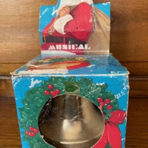 Retro oude gouden kerstklok een speeldoos in de originele doos Japan 1950-1960