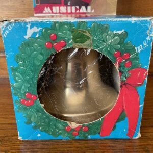 Retro oude gouden kerstklok een speeldoos in de originele doos Japan 1950-1960 - Afbeelding 6