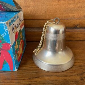 Retro oude gouden kerstklok een speeldoos in de originele doos Japan 1950-1960 - Afbeelding 2