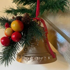 Kerst muziekdoos of speeldoos een gouden klok van plastic Germany 1970