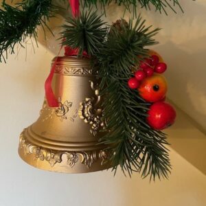 Kerst muziekdoos of speeldoos een gouden klok van plastic Germany 1970 - Afbeelding 2