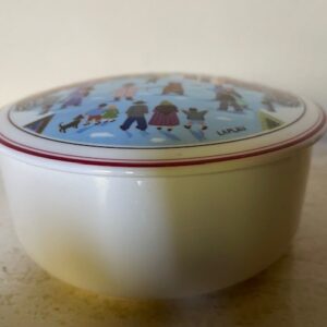 Villeroy & Boch dekseldoos voor snoepjes decor "Christmas" van Gerard Laplau uit de Naif serie 1980 - Afbeelding 2