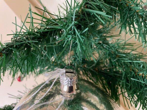 Antieke oude giga grote kerstbal van dun geblazen glas in zilver 1e helft 1900 - Afbeelding 5