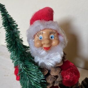 Antieke kaarsenhouder met Kerst kabouter, pixy of gnoom jaren 1950 - Afbeelding 2