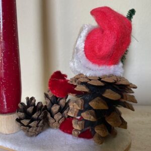 Antieke kaarsenhouder met Kerst kabouter, pixy of gnoom jaren 1950 - Afbeelding 4