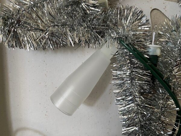 Oude Kerst ster piek met verlichting aan extra lang snoer en tinsel jaren 1970 - Afbeelding 4