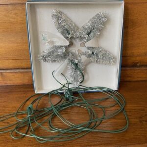 Oude Kerst ster piek met verlichting aan extra lang snoer en tinsel jaren 1970 - Afbeelding 6