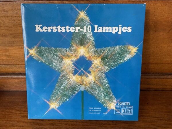 Oude Kerst ster piek met verlichting aan extra lang snoer en tinsel jaren 1970 - Afbeelding 3