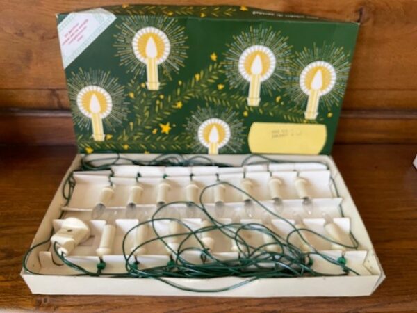 Oude antieke doos met kerst verlichting 1960 - Afbeelding 3