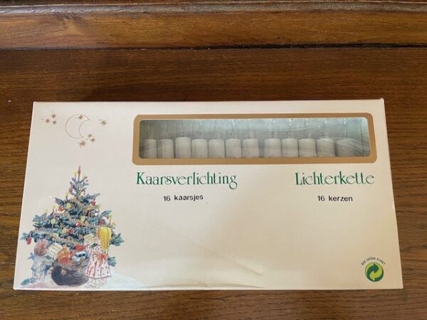 Doos met 16 kerstlampjes nieuw uit oude voorraad 1980