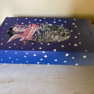 Doos met kerstslinger of garland in rood wit en blauw jaren 1960 - Afbeelding 2