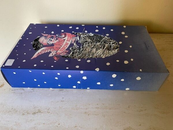 Doos met kerstslinger of garland in rood wit en blauw jaren 1960 - Afbeelding 2