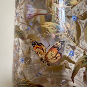 Museale Jugendstil vaas met emaille handbeschildering Gräflicher Harrach'sche Glasfabrik Neuwelt - Afbeelding 13