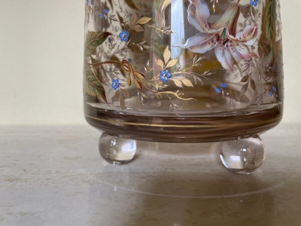 Museale Jugendstil vaas met emaille handbeschildering Gräflicher Harrach'sche Glasfabrik Neuwelt - Afbeelding 21