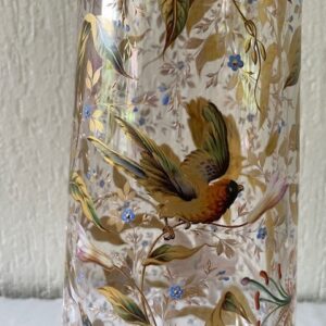 Museale Jugendstil vaas met emaille handbeschildering Gräflicher Harrach'sche Glasfabrik Neuwelt - Afbeelding 6