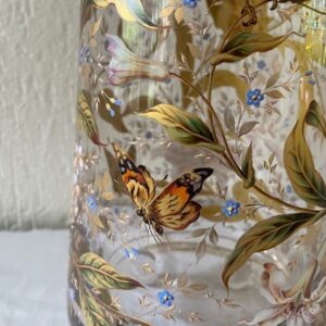 Museale Jugendstil vaas met emaille handbeschildering Gräflicher Harrach'sche Glasfabrik Neuwelt - Afbeelding 16
