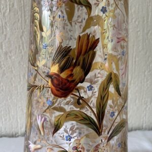 Museale Jugendstil vaas met emaille handbeschildering Gräflicher Harrach'sche Glasfabrik Neuwelt - Afbeelding 18