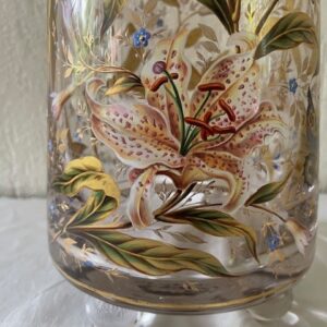 Museale Jugendstil vaas met emaille handbeschildering Gräflicher Harrach'sche Glasfabrik Neuwelt - Afbeelding 8