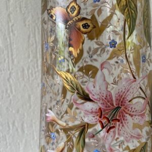 Museale Jugendstil vaas met emaille handbeschildering Gräflicher Harrach'sche Glasfabrik Neuwelt - Afbeelding 15