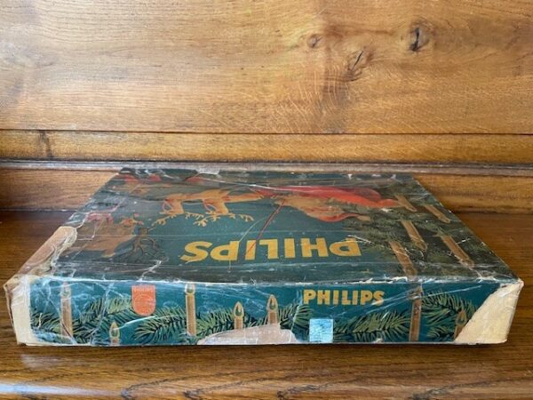 Antieke doos met Philips kerstverlichting op ronde metalen veren 1930-1940 - Afbeelding 9