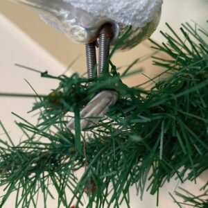 Antieke oude kerstbal een deftige vogel van dun geblazen glas op 2 poten met staart 1e kwart 1900 - Afbeelding 4