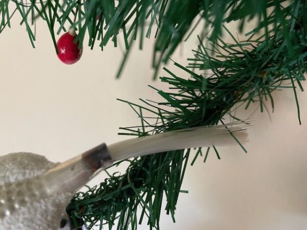 Antieke oude kerstbal een deftige vogel van dun geblazen glas op 2 poten met staart 1e kwart 1900 - Afbeelding 5