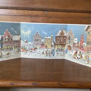Oude, retro triptiek adventskalender van Sellmer Verlag uit US Zone 1954 - Afbeelding 9