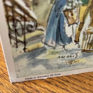 Oude, retro triptiek adventskalender van Sellmer Verlag uit US Zone 1954 - Afbeelding 6