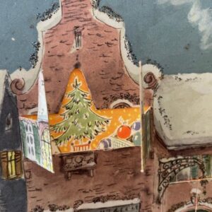 Oude, retro triptiek adventskalender van Sellmer Verlag uit US Zone 1954 - Afbeelding 8