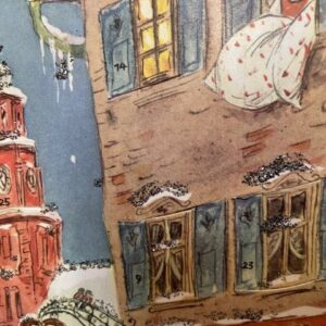 Oude, retro triptiek adventskalender van Sellmer Verlag uit US Zone 1954 - Afbeelding 7