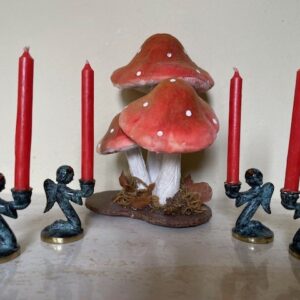 Koper of brons mini Kerst engeltjes met kaarsje 1970 - Afbeelding 6