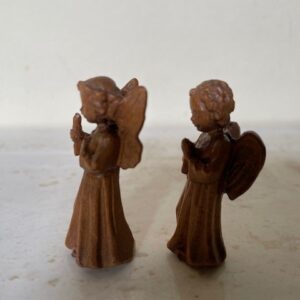 Paar oude mini ongeverfde Kerst engeltjes in doosje - Afbeelding 4