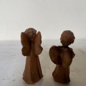 Paar oude mini ongeverfde Kerst engeltjes in doosje - Afbeelding 6