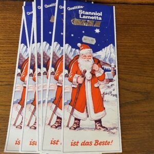 Originele rood blauwe retro verpakking met echte stanniol lametta 1950 - Afbeelding 3