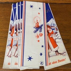 Originele rood blauwe retro verpakking met echte stanniol lametta 1950 - Afbeelding 2
