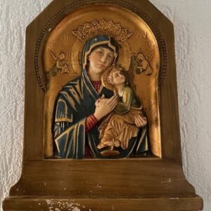 Polychroom wandrelief van Maria en Kind door Gebr.v.Paridon - Afbeelding 2
