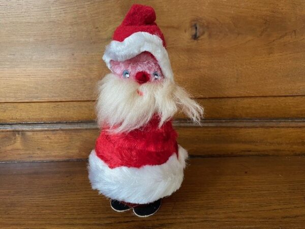 Oude antieke candy container een Kerstman met rode plastic candy buik 1960