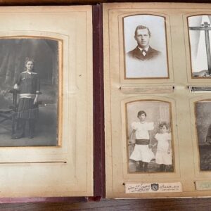 Antiek lederen art nouveau foto album met sluiting rond 1900 - Afbeelding 6