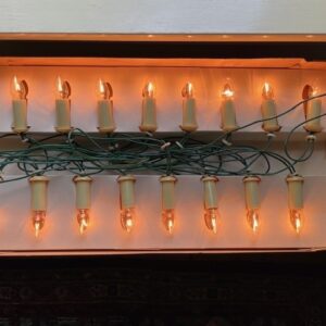 Oude, antieke kerstverlichting in oude doos V&D 1960 - Afbeelding 2