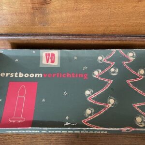 Oude, antieke kerstverlichting in oude doos V&D 1960 - Afbeelding 5
