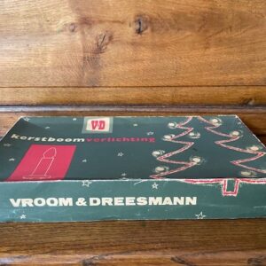 Oude, antieke kerstverlichting in oude doos V&D 1960 - Afbeelding 7