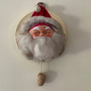Antieke retro wand speeldoos of muziekdoos met de Kerstman Japan 1950-1960