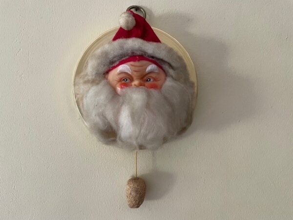 Antieke retro wand speeldoos of muziekdoos met de Kerstman Japan 1950-1960