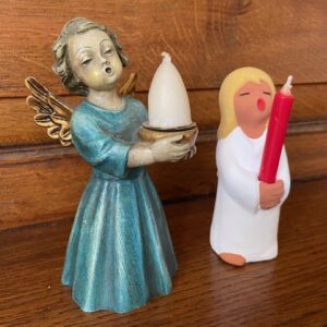 Oude Kerstengel een kandelaar met kaarsje van bildhauermeister Hans Obermarzoner - Afbeelding 6
