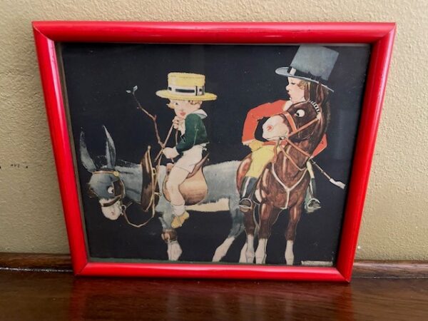 Art-deco litho handgekleurd, ontwerp Rene Vincent